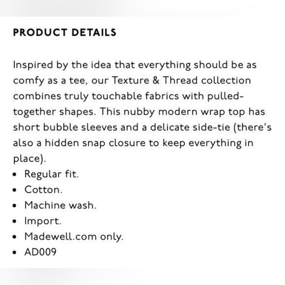 Xs madewell unique orange madewell top (texture and thread) nwot - Picture 3 of 8